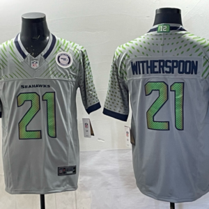 Nike Seahawks 21 Devon Witherspoon Gray 2025 Rivalries F.U.S.E. Vapor Limited Men Jersey