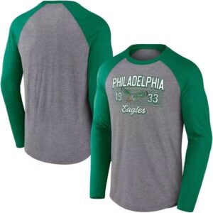 Philadelphia Eagles Gray_Green Long Sleeve T-Shirt