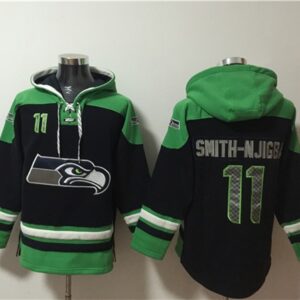 Seahawks 11 Jaxon Smith-Njigba Black Ageless Must-Have Lace-Up Pullover Hoodie