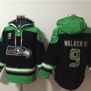 Seahawks 9 Kenneth Walker III Black Ageless Must-Have Lace-Up Pullover Hoodie