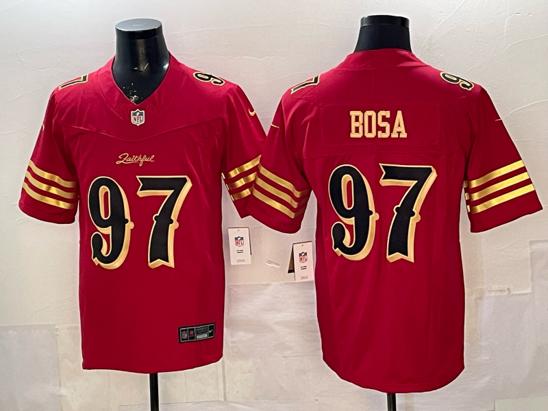 San Francisco 49ers 97 Bosa Red Gold Rivalries F.U.S.E. Vapor Limited Men Jersey
