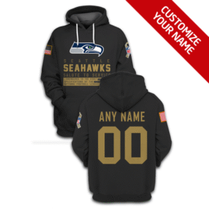 Seahawks Customized Black Salute To Service 2021 Stitched New Hoodie
