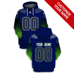 Seahawks Customized Blue  Fashion 2021 Stitched New Hoodie