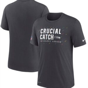 Seahawks Charcoal 2021 Crucial Catch Performance T-Shirt