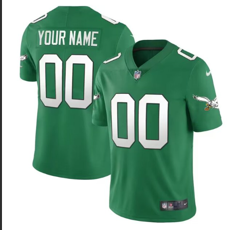 Eagles Kelly Green Custom Big Size Jersey