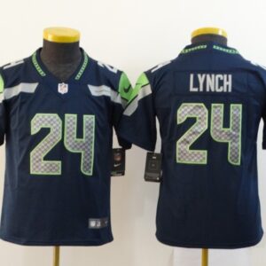 Nike Seahawks 24 Marshawn Lynch Navy Vapor Untouchable Limited Youth Jersey