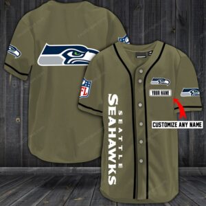 Seattle Seahawks Baseball Customized Jersey (6)