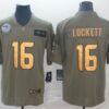 Nike Seahawks 16 Tyler Lockett Gold  2019 Olive Salute To Service Limited Men Jersey