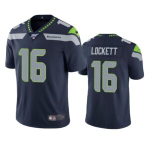 Seattle Seahawks 16 Tyler Lockett Navy  100th Season Vapor Untouchable Limited  Men Jersey