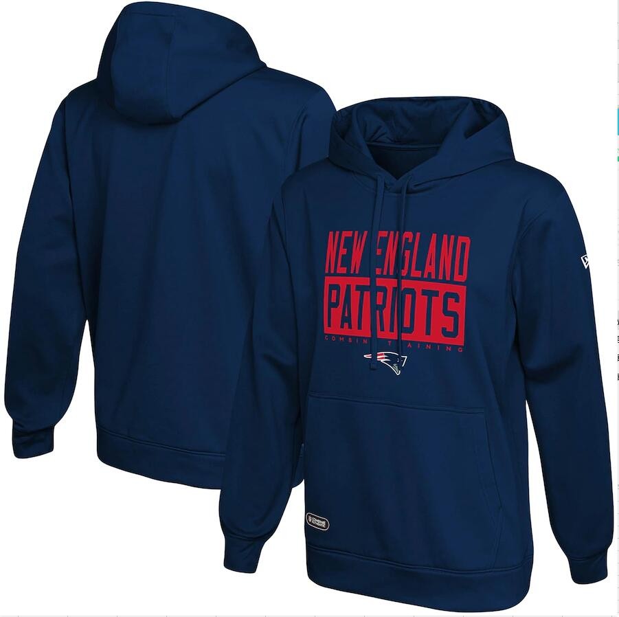 Patriots New Era Navy School of Hard Knocks Pullover Hoodie