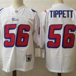 Patriots 56 Andre Tippett White Throwback Men Jersey