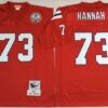 Patriots 73 John Hannah Red M&N Throwback Men Jersey