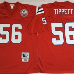Patriots 56 Andre Tippett Red M&N Throwback Men Jersey