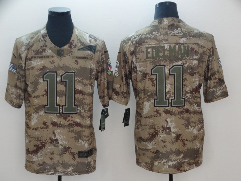 Nike Patriots 11 Julian Edelman 2018 Camo Salute To Service Limited Men Jersey