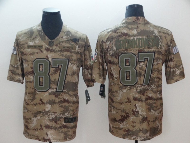 Nike Patriots 87 Rob Gronkowski 2018 Camo Salute to Service Limited Men Jersey