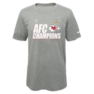 Preschool Chiefs Heather Gray 2020 AFC Champions Locker Room Trophy Collection Men T-Shirt