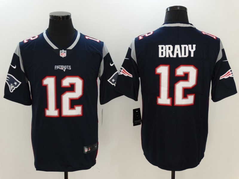 Nike New England Patriots 12 Tom Brady Navy Vapor Untouchable Limited Men Jersey