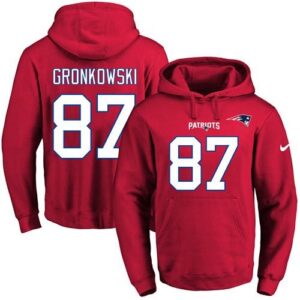 Patriots 87 Rob Gronkowski Red Men Pullover Hoodie