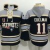 Patriots 11 Julian Edelman Navy Blue Sawyer Hooded Sweatshirt Hoodie