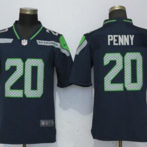 Seahawks 20 Rashaad Penny 2018 Draft Navy Vapor Untouchable Limited Men Jersey
