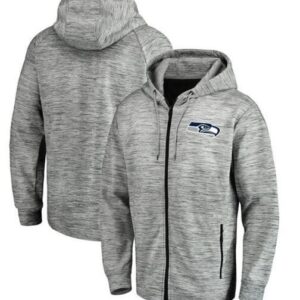 Seattle Seahawks Pro Line by Fanatics Branded Space Dye Performance Full-Zip Heathered Gray Hoodie