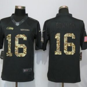 Seahawks 16 Tyler Lockett Anthracite Salute to Service Men Limited Jersey