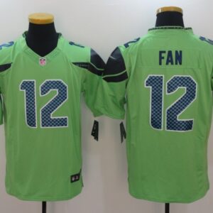 Seahawks 12 Fan Green Color Rush Men Limited Jersey