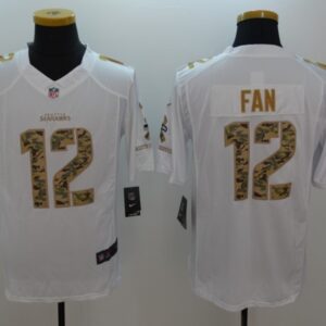 Seahawks 12 Fan White Salute To Service Limited Men Jersey