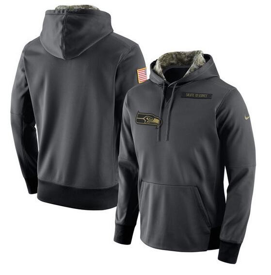Seattle Seahawks Anthracite Salute to Service Player Performance Hoodie
