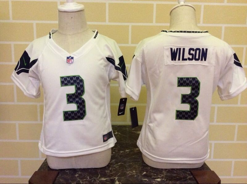 Seahawks 3 Russell Wilson White Toddler Jersey