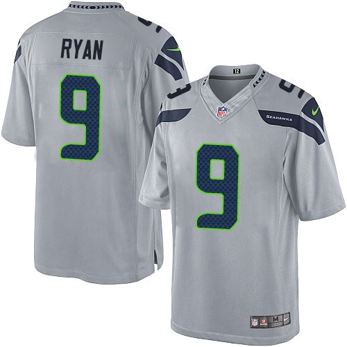 Seahawks 9 Jon Ryan Men Grey Limited Alternate Jersey
