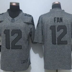 Seahawks 12 Fan Gray Mens Stitched Limited Gridiron Gray Jersey
