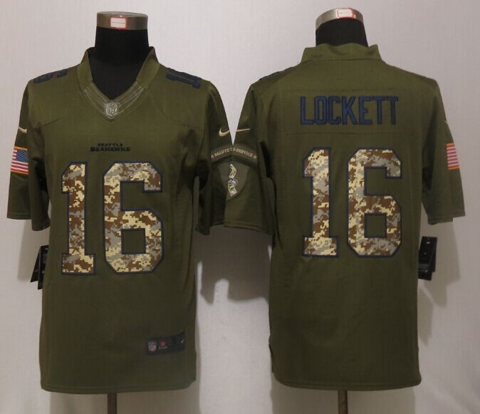Seahawks 16 Tyler Lockett Green Salute To Service Limited Jersey