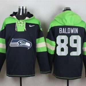 Seahawks 89 Doug Baldwin Steel Blue Player Pullover Hoodie Sweatshirt