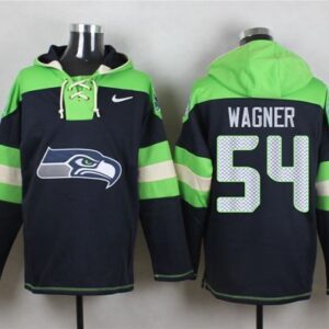 Seahawks 54 Bobby Wagner Steel Blue Player Pullover Hoodie Sweatshirt