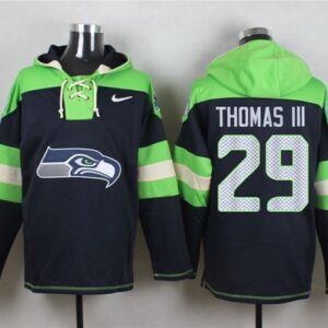 Seahawks 29 Earl Thomas III Steel Blue Player Pullover Hoodie Sweatshirt