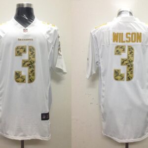 Seahawks 3 Russell Wilson White Men Stitched Limited Salute to Service Jersey