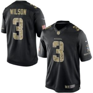 Seahawks 3 Russell Wilson Black Men Stitched Limited Salute to Service Jersey