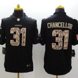 Seahawks 31 Kam Chancellor Black Men Stitched Limited Salute to Service Jersey