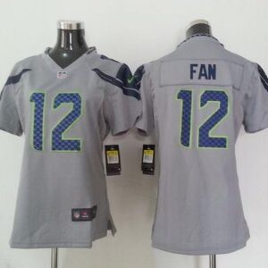 Seahawks 12 Fan Grey Women Jersey