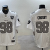 Nike Raiders 98 Maxx Crosby White 65th Anniversary C Patch F.U.S.E. Vapor Limited Men Jersey