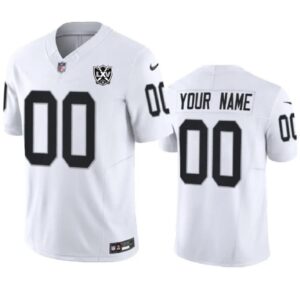 Nike Raiders Customized White 65th Anniversary Patch F.U.S.E. Vapor Limited Men Jersey