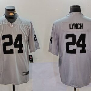 Nike Raiders 24 Marshawn Lynch Grey Vapor Limited Men Jersey