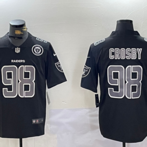 Nike Raiders 98 MAXX CROSBY Black Impact Vapor Limited Men Jersey with Patch