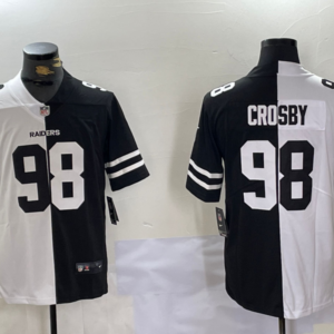 Nike Raiders 98 MAXX CROSBY Black White Split Vapor Limited Men Jersey