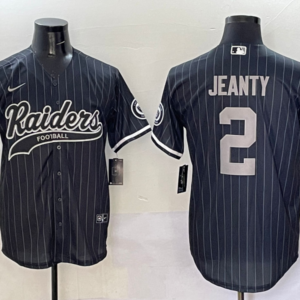 Nike Raiders 2 Ashton Jeanty Black Stripe Baseball Vapor Limited Men Jersey