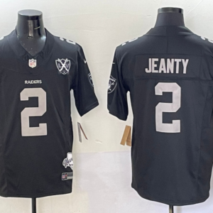 Nike Raiders 2 Ashton Jeanty Black F.U.S.E. Vapor Limited Men Jersey with 65th Patch