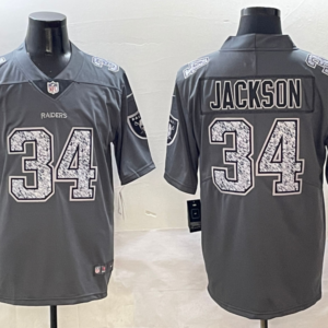 Nike Raiders 34 Bo Jackson Grey Vapor Limited Men Jersey
