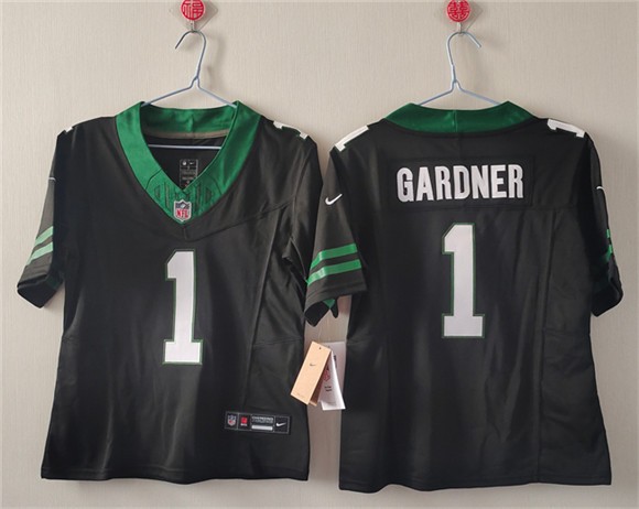 Nike Jets 1 Ahmad Gardner Black F.U.S.E. Vapor Limited Women Jersey(Run Small)