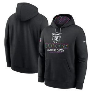 Nike Raiders Black 2024 Crucial Catch Club Pullover Hoodie